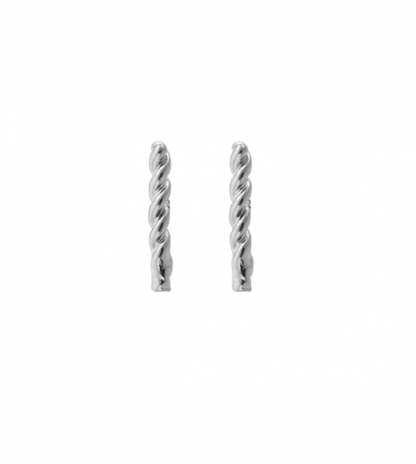 Oorbellen twisted bar zilver