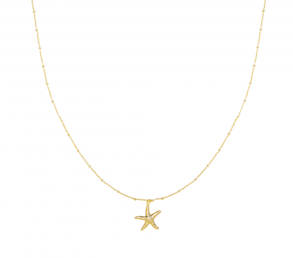 Ketting Starfish wish goud