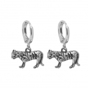 Oorbellen wild tiger zilver