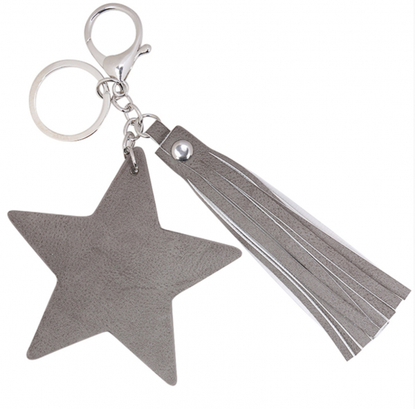 Sleutelhanger shining star grijs